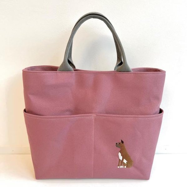 画像3: 犬猫刺繍ダブルポッケトートA（ショルダーなし）＜各犬種＞【R-11】 (3)