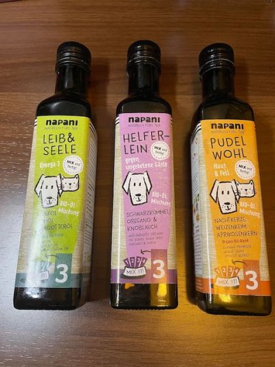 画像2: オーガニックブレンドオイル ライブ&ゼーレ　犬猫（緑ラベル）250ml【ナパーニ】