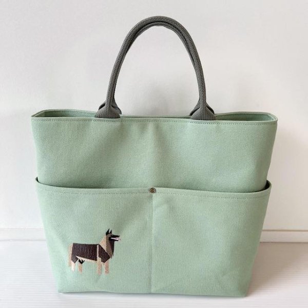 画像5: 犬猫刺繍ダブルポッケトートA（ショルダーなし）＜各犬種＞【R-11】 (5)