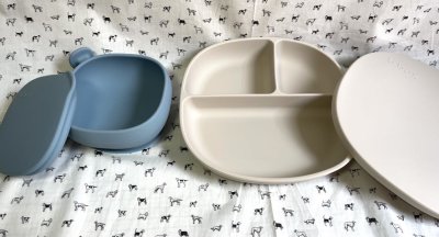 画像1: シリコンプレート（蓋・吸盤付きボウル）4色　【b.box】