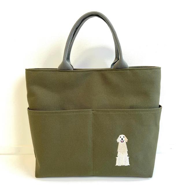 犬猫刺繍ダブルポッケトートA（ショルダーなし）＜各犬種＞【R-11】